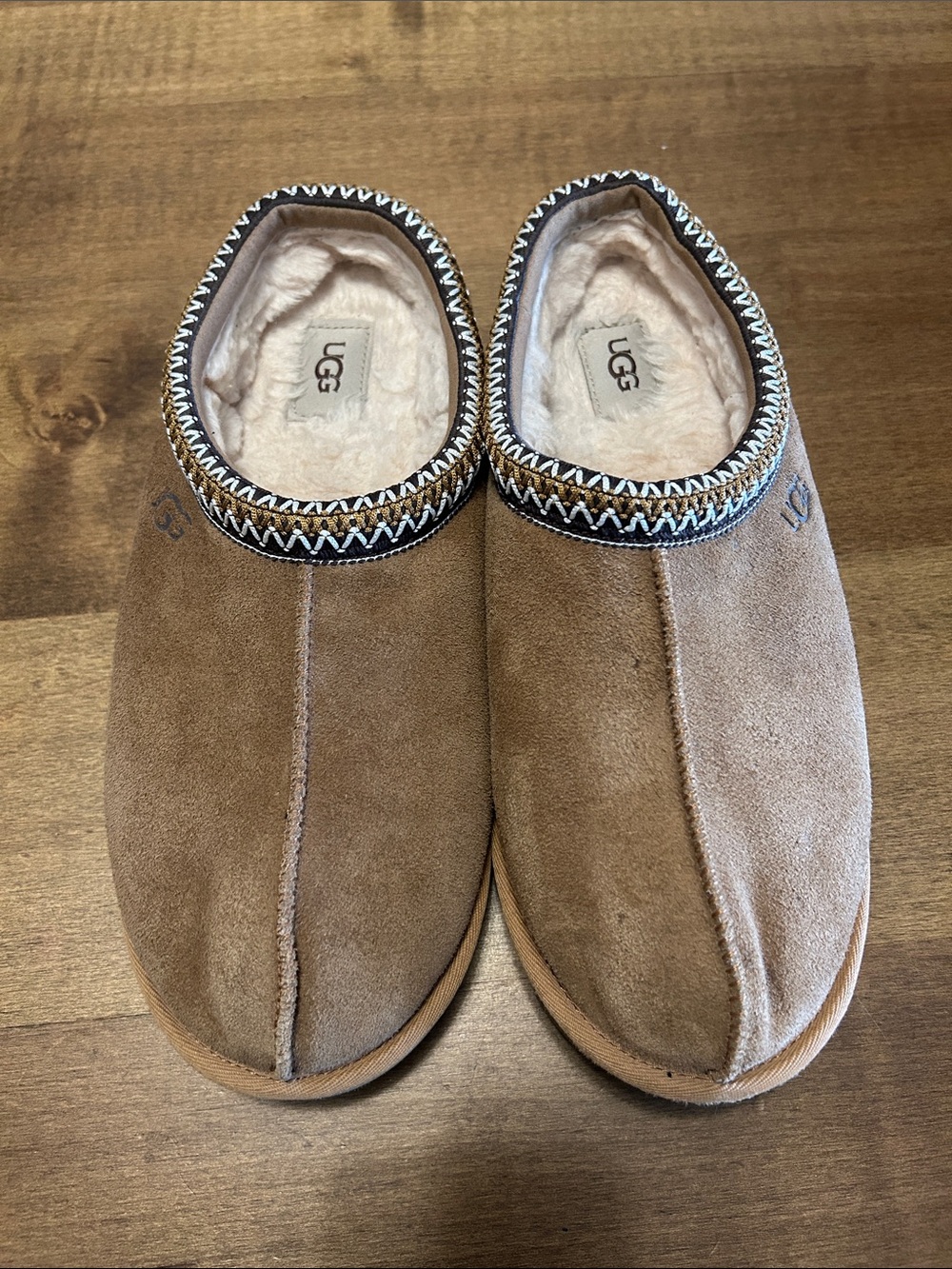 UGG Men’s Chestnut Brown Suede Shearling-Lined Slip-On Size W10 M8